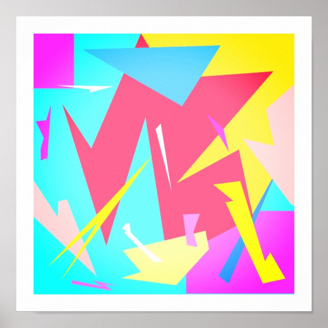 Positives Vibes Pastel Farben Abstraktes Kunstpost Poster (Vorne)