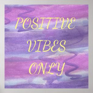 Positives Vibesnur lila Watercolor-Plakat Poster