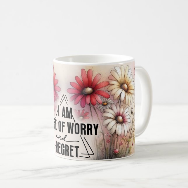 Positives Zitat Blumenvase Kaffeetasse (VorderseiteRechts)