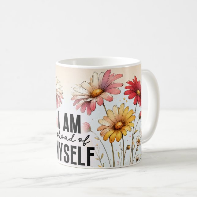 Positives Zitat Blumenvase Tasse (VorderseiteRechts)