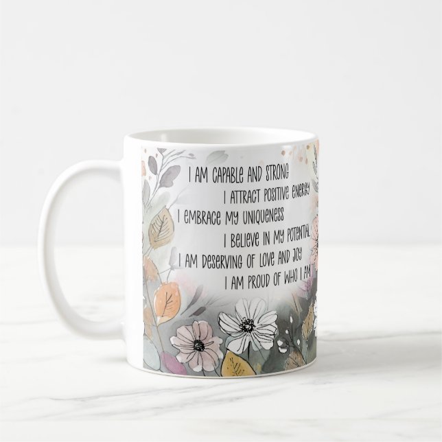 Positives Zitat Inspirative Tasse, Boho Cup Kaffeetasse (Links)