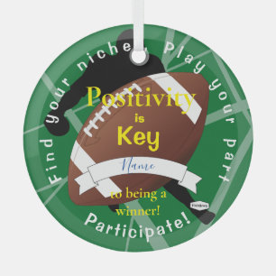 Positivity Football Ornament Green HAMbyWG Aus Glas