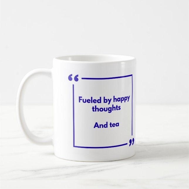 Positivity-Tasse - Angetrieben von glücklichen Ged Kaffeetasse (Links)