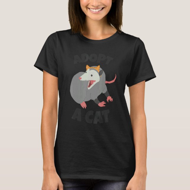 Possum Adoptiere eine Katze T-Shirt (Vorderseite)