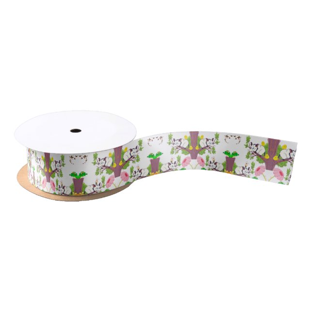 Possum Chick Frosch Mushroom Satin Ribbon Satinband (Spule)