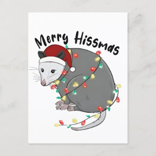 Possum essen Trash Weihnachtsleuchten Merry Hissma Einladungspostkarte
