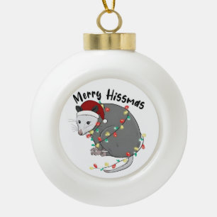 Possum frisst Müll Weihnachtslichter Frohe Hissmas Keramik Kugel-Ornament