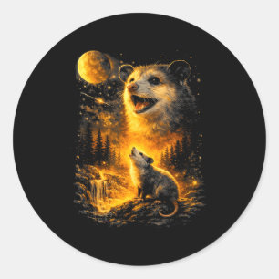 Possum heult zum Mond Vintage Meme 90er lustig Runder Aufkleber