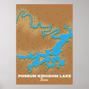 Possum Kingdom Texas Karte Poster