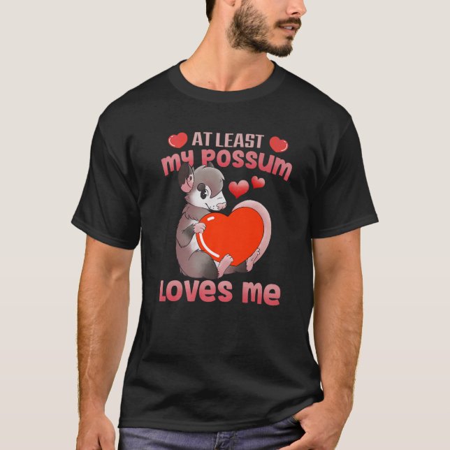 Possum Liebe Red Valentine Heart Opossum Lovers Gi T-Shirt (Vorderseite)