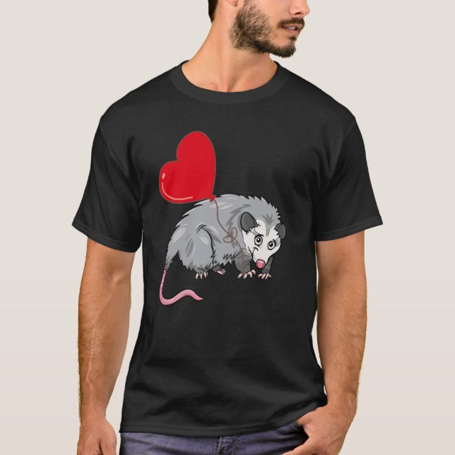 Possum mit Herzballon Valentinstag Liebe Boys T-Shirt (Vorderseite)