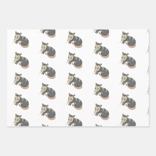 Possum Opossum Rose Blumengeschenk Wrapping Geschenkpapier Set