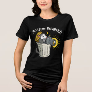 Possum Paparazzi T - Shirt: Funny Night Crawler T- Tri-Blend Shirt