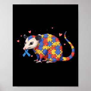 Possum Puzzle Autismus Bewusstsein Autistische Fra Poster