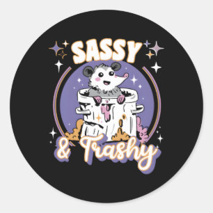 Possum Sassy Trashy Possum Runder Aufkleber