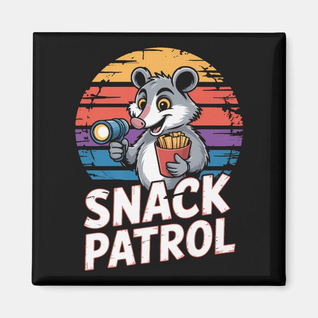 Possum Snacks Patrouille mit Flashlight und Chips  Magnet (Vorne)