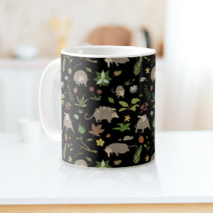 Possummen auf einem Berry-Feld in Schwarz Kaffeetasse