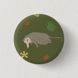 Possummen in einem Berry Field - Tote spielen - in Button