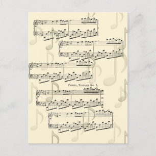 Post a Note Musical Chopin Romantic Nocturne Postkarte