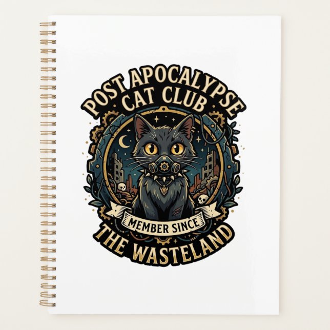 Post Apocalypse Katze Katzen-Vater Geschenkidee -  Planer (Vorderseite)
