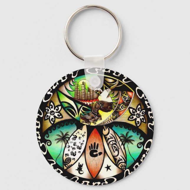 Post Apocalyptic Skateboarding Schlüsselanhänger (Vorderseite)