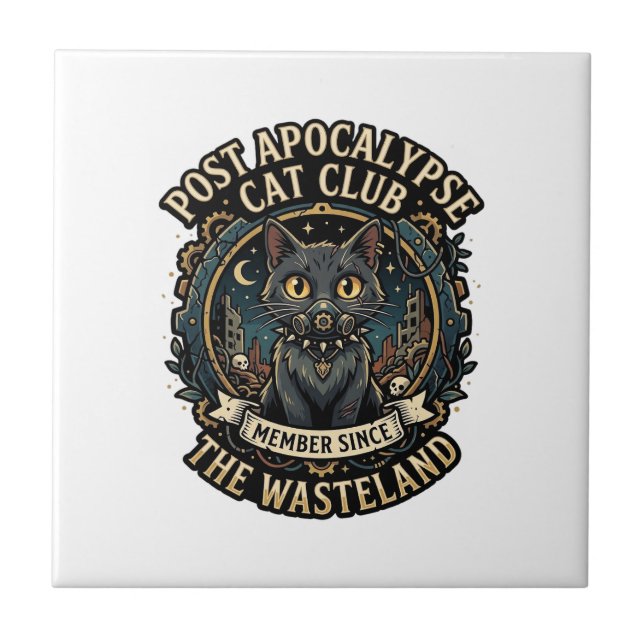 Post Apokalypse Katze Katze Papa Geschenkidee - Po Fliese (Vorderseite)