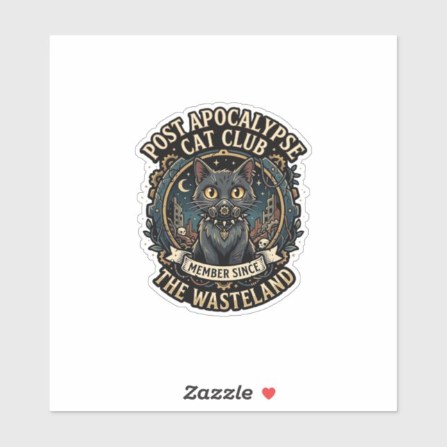 Post Apokalypse Katze Katze Vater Geschenk Idee -  Aufkleber (Blatt)