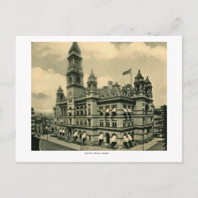 Post, Baltimore, Maryland Vintag Postkarte (Vorderseite)