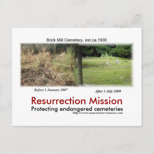 Post card~~Brick Mill Friedhof Postkarte