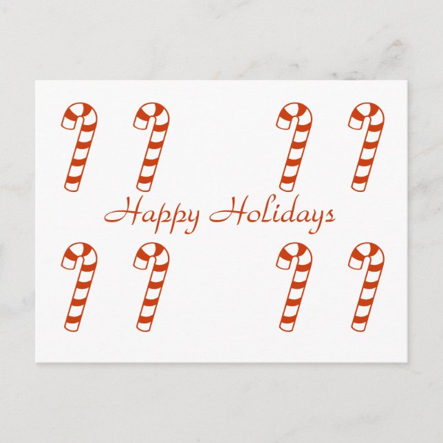 Post Card - Candy Canes Feiertagspostkarte (Vorderseite)