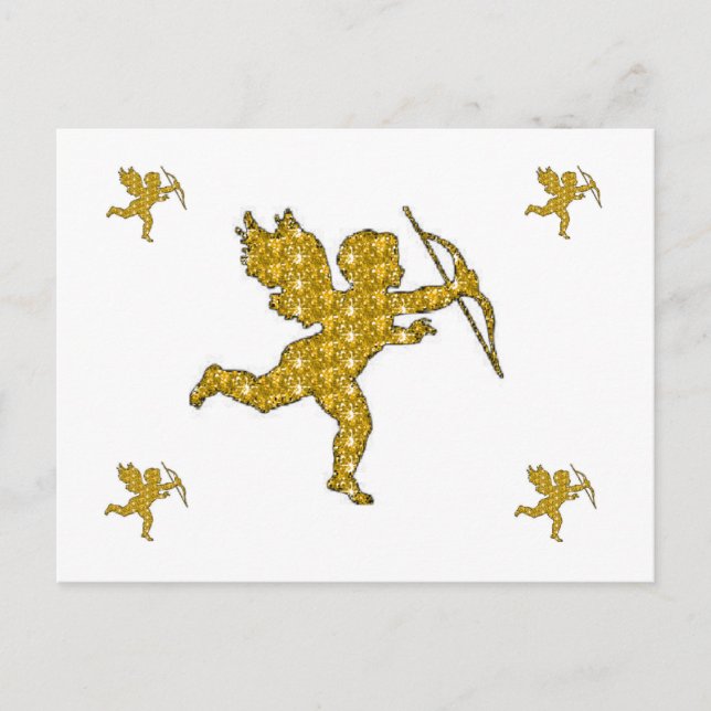 Post Card Cupid Gold Postkarte (Vorderseite)