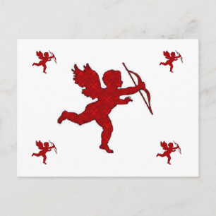 Post Card Cupid Red Postkarte