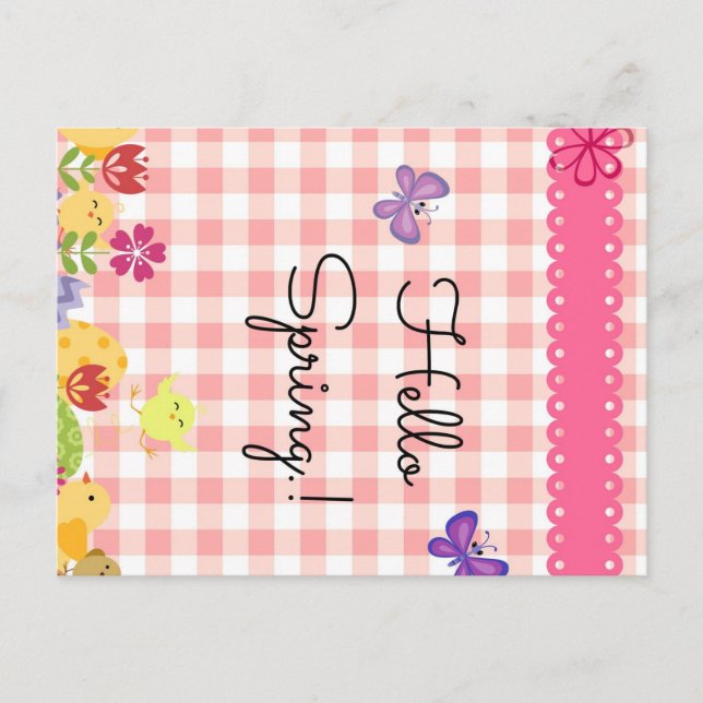 Post Card-Hello Spring! Postkarte (Vorderseite)