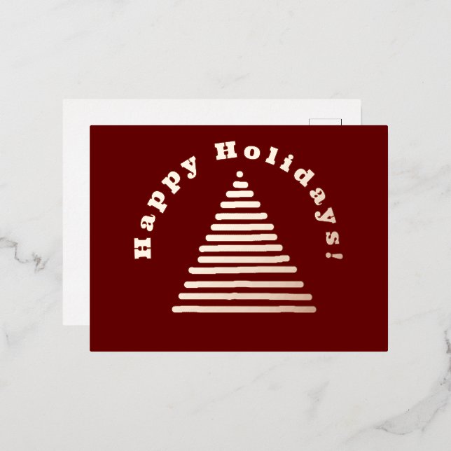 Post Card - Weihnachten-Tree-Grüße Folien Feiertagspostkarte (Vorderseite/Rückseite)