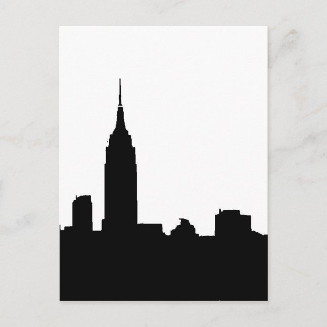 Post Cards der Black & White New York Silhouette Postkarte (Vorderseite)