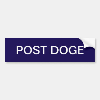 POST DOGE (deep blue/white) bumper sticker Autoaufkleber