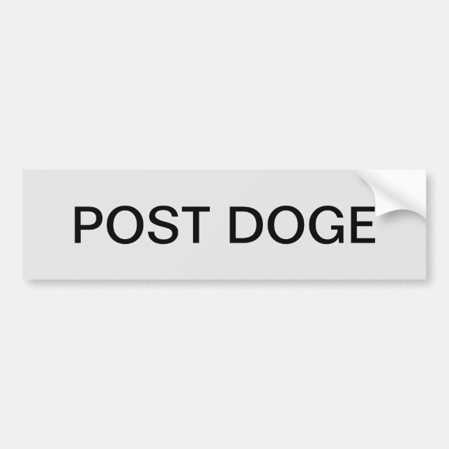 POST DOGE (silver/black) bumper sticker Autoaufkleber (Vorne)