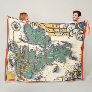 Post-drahtlose Stations-Karte, Großbritannien Fleecedecke