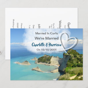 Post Hochzeit Empfang Party Verheiratet in Korfu Einladung