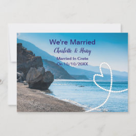 Post Hochzeit Empfang Party Verheiratet in Kreta Einladung