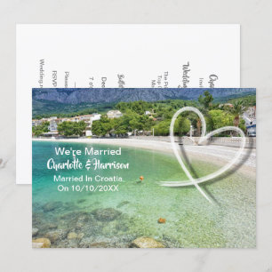 Post Hochzeit Empfang Party Verheiratet in Kroatie Einladung