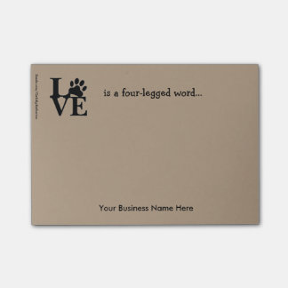 Post-It Anmerkungen-PawPrint "Liebe ist. " Post-it Klebezettel