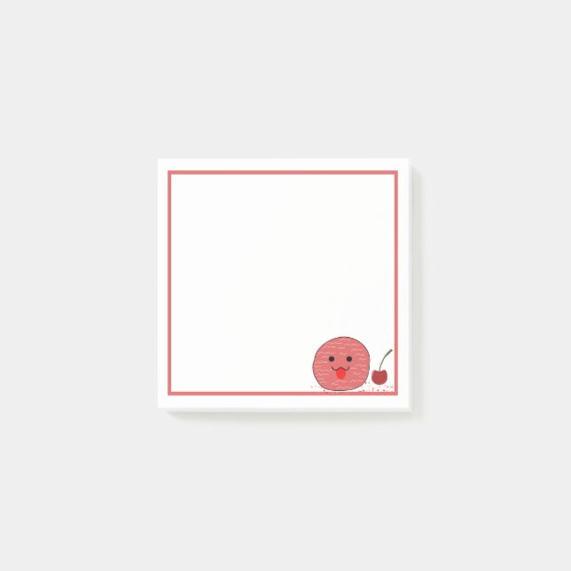 Post-It Klebezettel | Niedliches Eis und Kirsche (Vorderseite)
