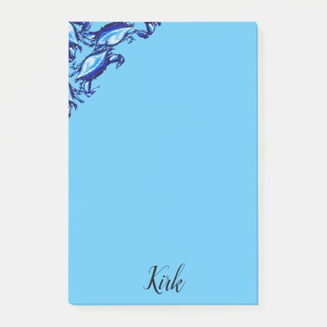 Post-it Notes Blaue Krabben Klebezettel (Vorderseite)