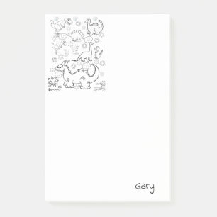 Post-it Notes Dinosauri ausmalen Klebezettel