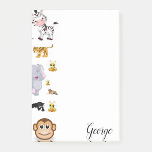 Post-it Notes Elefant Tiger Affe Klebezettel