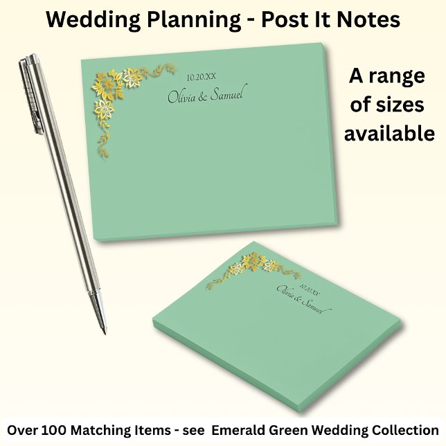Post-It Notes Emerald Green & Gold Klebezettel (Von Creator hochgeladen)