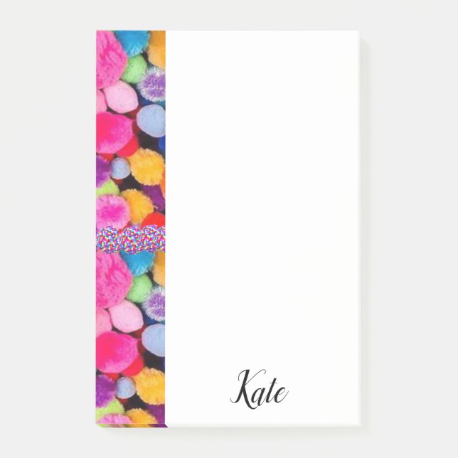 Post-it Notes - farbenfrohe Pom Poms Klebezettel (Vorderseite)