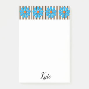 Post-it Notes Floral Braun gestreift Klebezettel