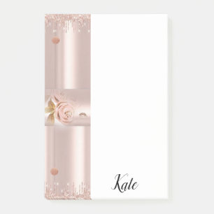 Post-it Notes Floral Rose Silver Drip Klebezettel